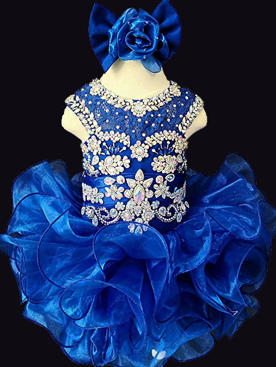 Royal Blue Glitz Cupcake Pageant Dress ...
